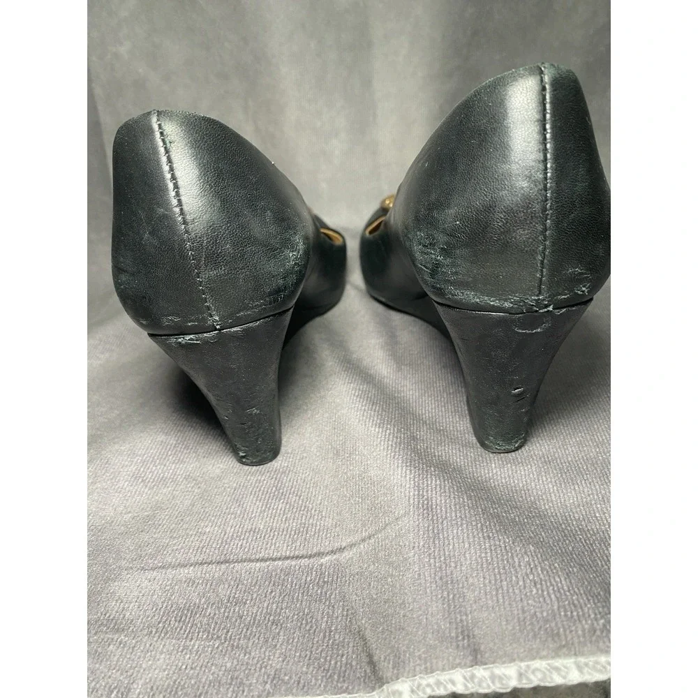 Quiet Luxury Tory Burch Chelsea Wedge 65mm Napa Leather Black Sz 7